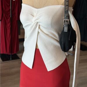 Abercrombie Cream Knotted Tube Top